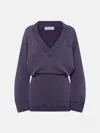 Attico Abito Cotton Mini Sweater Dress In Faded Purple