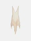 Attico Ruffled Asymmetric Mini Dress In White