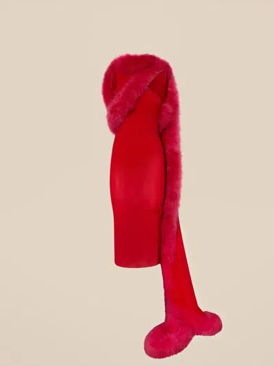 Attico The  Runway "the Morning After" Gend - Vibrant Red Long Dress Vibrant Red Main Fabric: 92% Cup