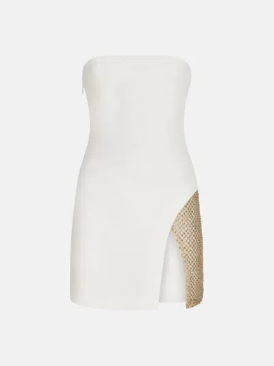 Attico White Strapless Mini Dress