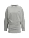 Attico Long-sleeve Ruched Mini Dress In Gray