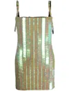 Attico Pailette-embellished Mini Dress In Green