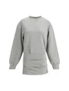 Attico Grey Crewneck Mini Dress With Logo Lettering On The Front And Tight Skirt In Gray