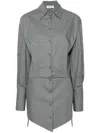 Attico Shirt Dress With Tailored Silhouette And Elegant Button Detail In Grey