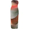 Attico Ruched-detail Gradient Midi Dress In Multicolour