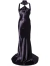 Attico Maxikleid Aus Satin In Purple