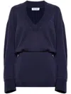 Attico Abito Cotton Mini Sweater Dress In Purple