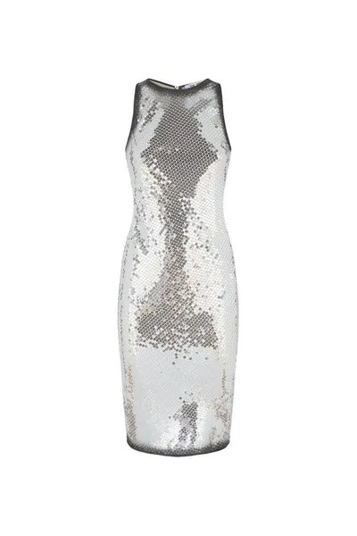Attico The  Dresses In Silver