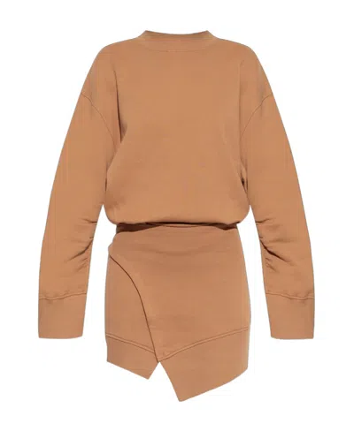 Attico The  Drop Shoulder Asymmetric Mini Dress In Pink