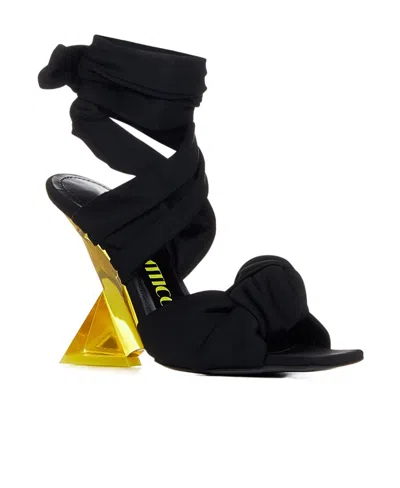 Attico The  Duse Wrapped Detailed Sandals In Black