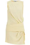 Attico Yellow Draped Minidress