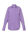 Attico Eliza Cut-out Hem Shirt In Purple