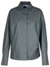 Attico Eliza Grey Wool Blend Shirt In Grey