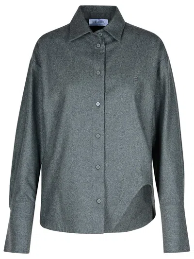 ATTICO THE ATTICO 'ELIZA' GREY WOOL BLEND SHIRT