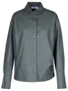 Attico Eliza Grey Wool Blend Shirt In Grey