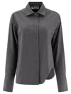 Attico Dark Grey Wool Blend Eliza Shirt In Grey