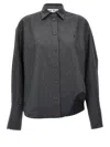 Attico Dark Grey Wool Blend Eliza Shirt In Gray