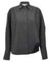 Attico Dark Grey Wool Blend Eliza Shirt In Gray