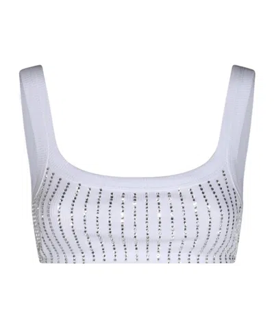 ATTICO THE ATTICO EMBELLISED KNITTED CROPPED TANK TOP