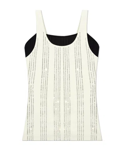 Attico Double-layered Top In White