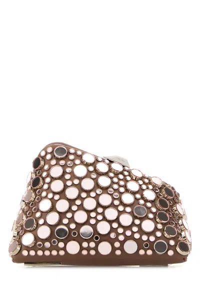 Attico The  Embellished Leather Midnight Clutch Bag, 19cm X 14cm X 10cm In Pink