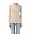 Attico Rhinestone-embellished Polo Shirt In Nude