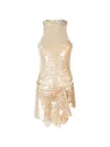 Attico The  Embellished Mini Dress Champagne In Neutrals