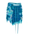 Attico The  Embellished Mini Skirt In Blue