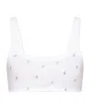 Attico Embellished Ribbed-knit Top In White