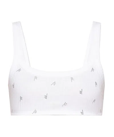 ATTICO THE ATTICO EMBELLISHED RIBBED-KNIT TOP