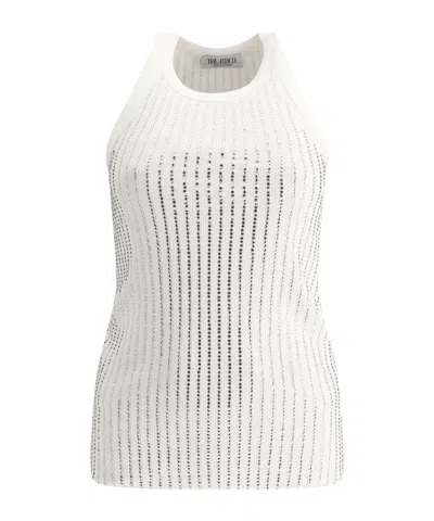 ATTICO THE ATTICO EMBELLISHED RIBBED TANK TOP