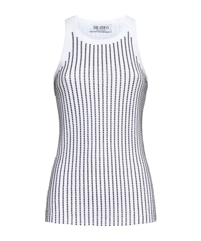ATTICO THE ATTICO EMBELLISHED RIBBED TANK TOP