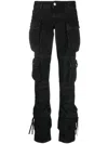 Attico Essie Flared Cargo Pants In Black