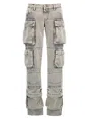 Attico 'essie' Distressed Cargo Trousers With Multiple Pockets