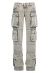 Attico 'essie' Distressed Cargo Trousers With Multiple Pockets