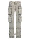 Attico 'essie' Distressed Cargo Trousers With Multiple Pockets
