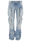 Attico Essie Flared Cargo Pants In Blue