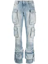 Attico Sky Blue Essie Long Pants In Navy