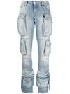 Attico Essie Flared Cargo Pants In Navy