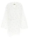 Attico Wrap Detail V-neckline Long Sleeves Dress In White