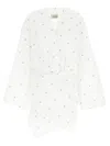 Attico Wrap Detail V-neckline Long Sleeves Dress In White