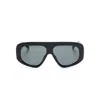 Attico Oversize Rectangular Sunglasses Thick Arms In Black