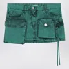 Attico Fay Mini Cargo Denim Skirt