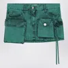 Attico Fay Green Cargo Miniskirt In Green