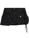 Attico The  Woman Denim Skirt Black Size 28 Cotton, Glass In Black