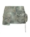 Attico Denim Skirt In Gray