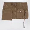 Attico Cargo Denim Mini Skirt