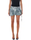 Attico Denim Fay Mini Skirt In Blue