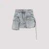 Attico Bleached Blue Fay Cotton Mini Skirt