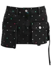 Attico 'fay' Black Mini-skirt With Oversized Cargo Pockets In Black